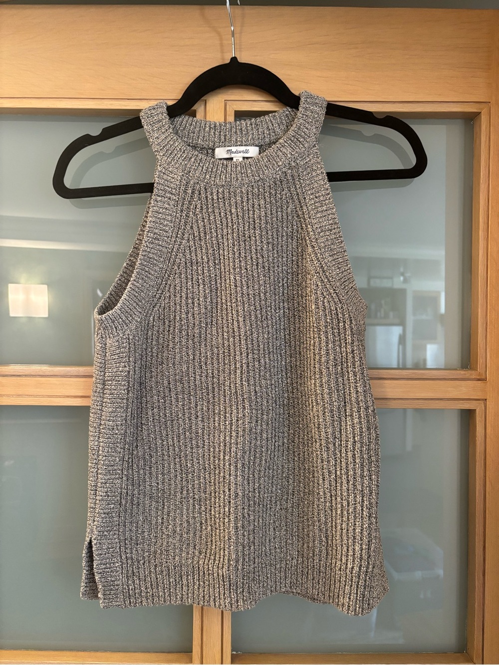 Madewell Rib Knit Sleeveless Sweater Tank - Gray